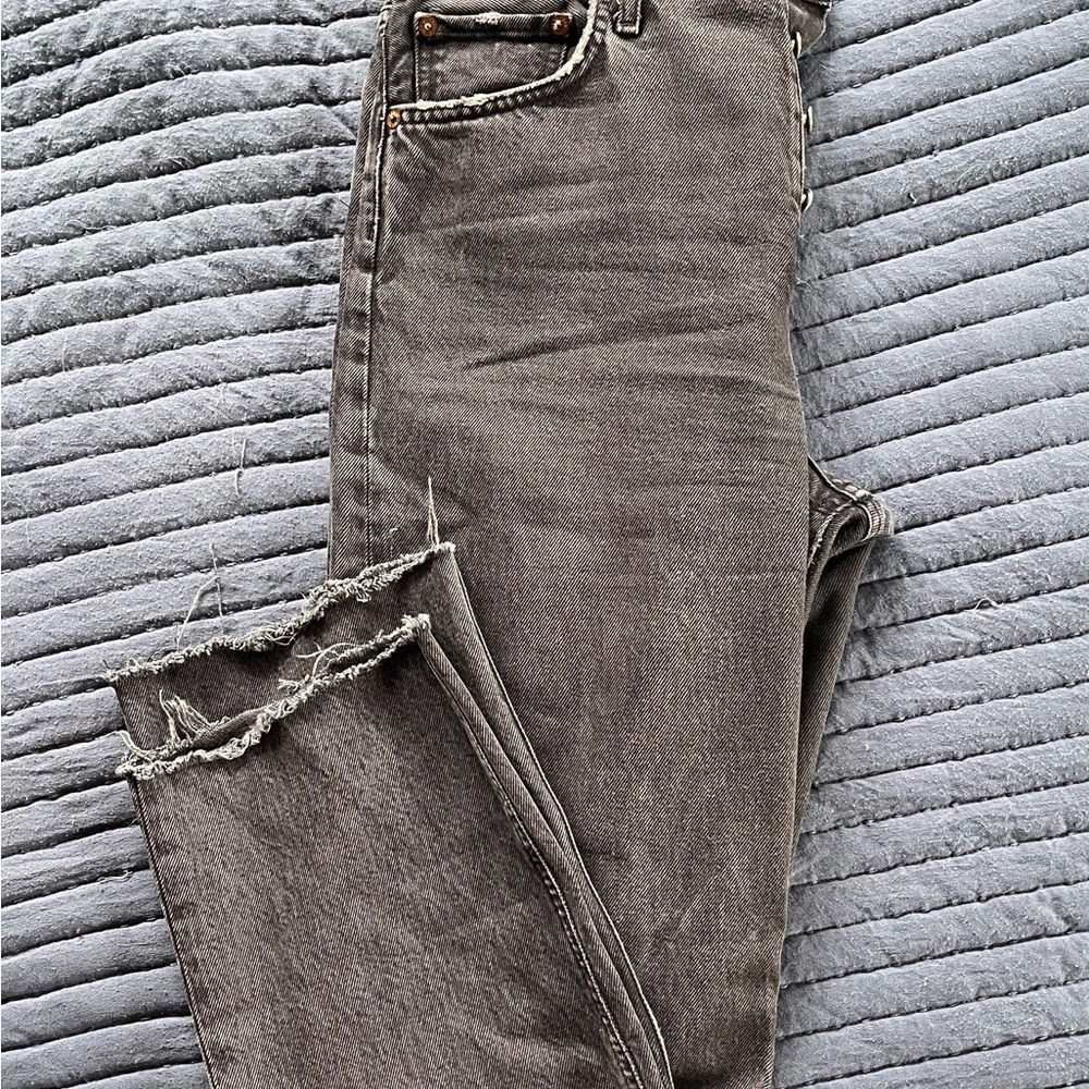 Agolde Gray Distressed Jeans